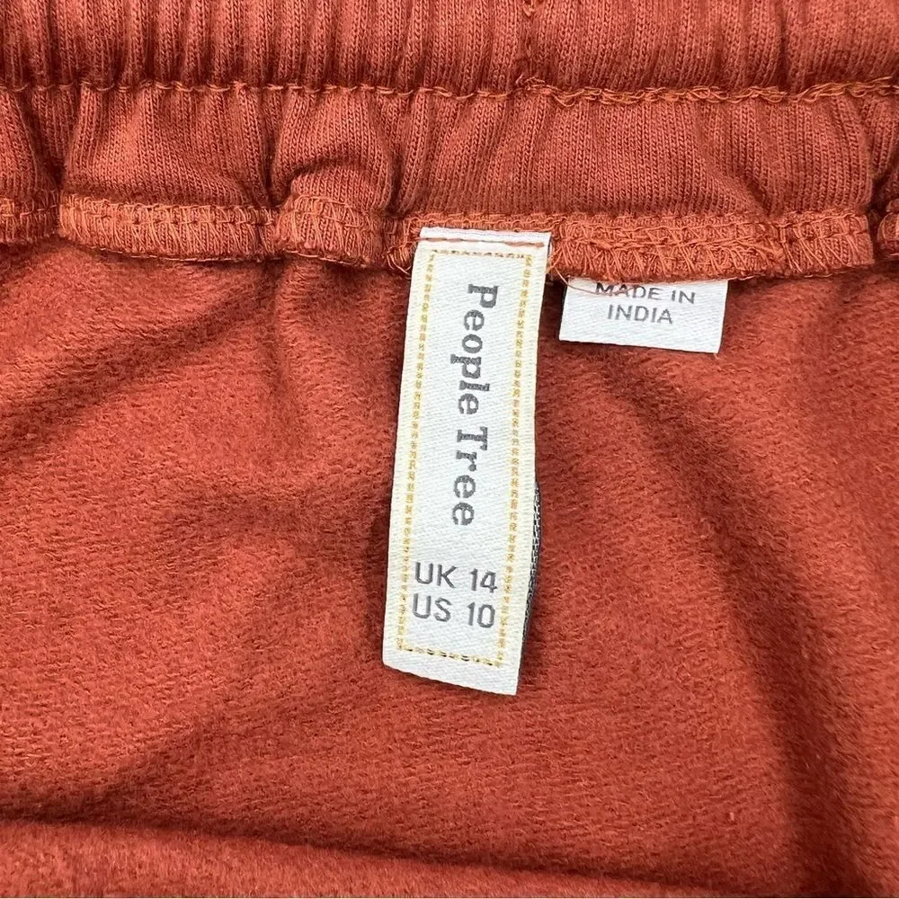 People Tree UK Rust Organic Cotton Pull On Skirt Size 10
